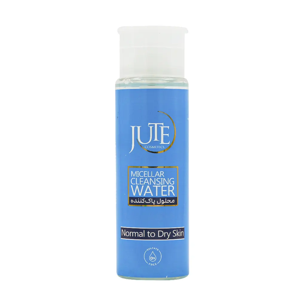 Jute Micellar Cleansing Water Face Lips and Eyes for Normal Skin 200ml قیمت پاک کننده آرایش چشم و صورت ژوت مناسب پوست خشک و نرمال