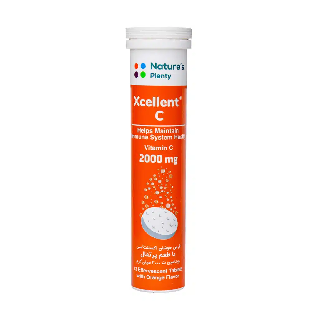 Nature-Plenty-Xcellent-C-2000mg-Effervescent-Tablets.jpg.webp قرص جوشان اکسلنت C 2000 میلی گرم نیچرز پلنتی 13 عدد