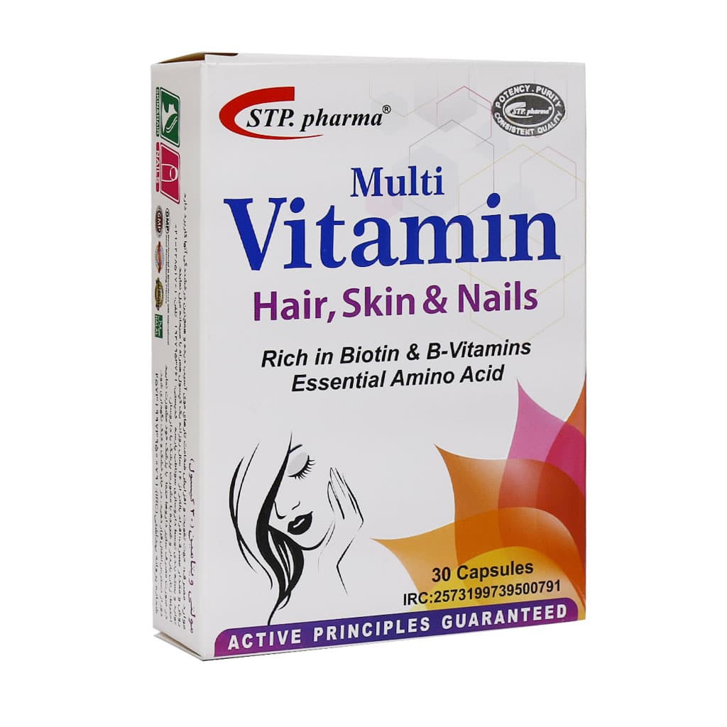کپسول مولتی ویتامین پوست مو و ناخن کپسول مولتی ویتامین پوست مو و ناخن اس تی پی فارما