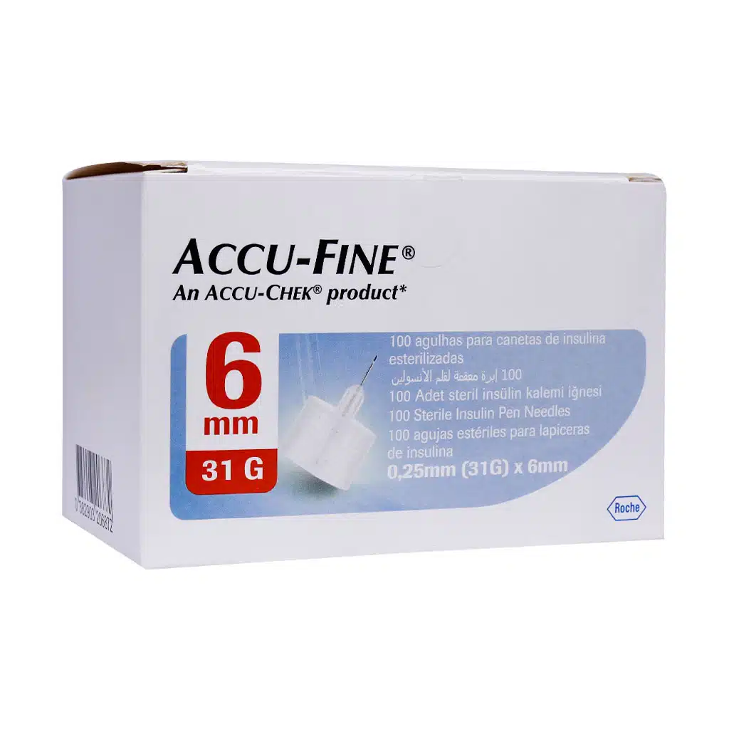 Accu-Fine-insulin-pen-needle-6-mm-Pcs.jpg.webp سرسوزن قلم انسولین اکیوفاین با سوزن 6 میلی متر اکیوچک 100 عدد