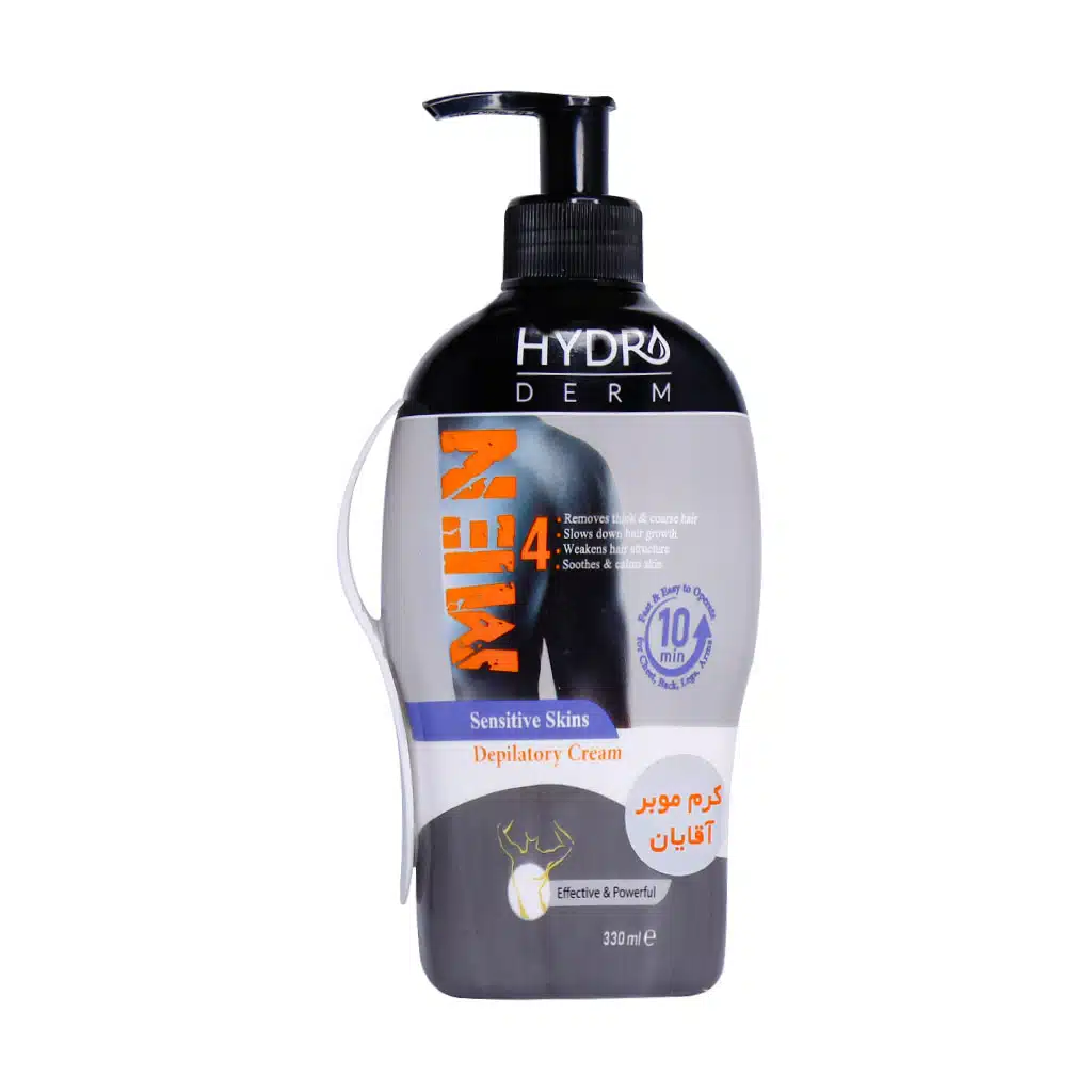 Hydroderm-Men-Depilatory-Cream-for-Sensitive-Skins-330-ml.jpg.webp کرم موبر بدن آقایان هیدرودرم مناسب پوست حساس 330 میلی لیتر