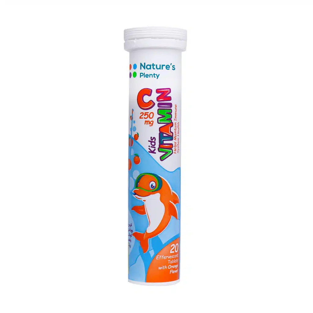 Natures-Plenty-Vitamin-C-Kids-20-Effervescent-Tabs.jpg.webp قرص جوشان ویتامین C 250 میلی گرم کودکان نیچرز پلنتی 20 عدد