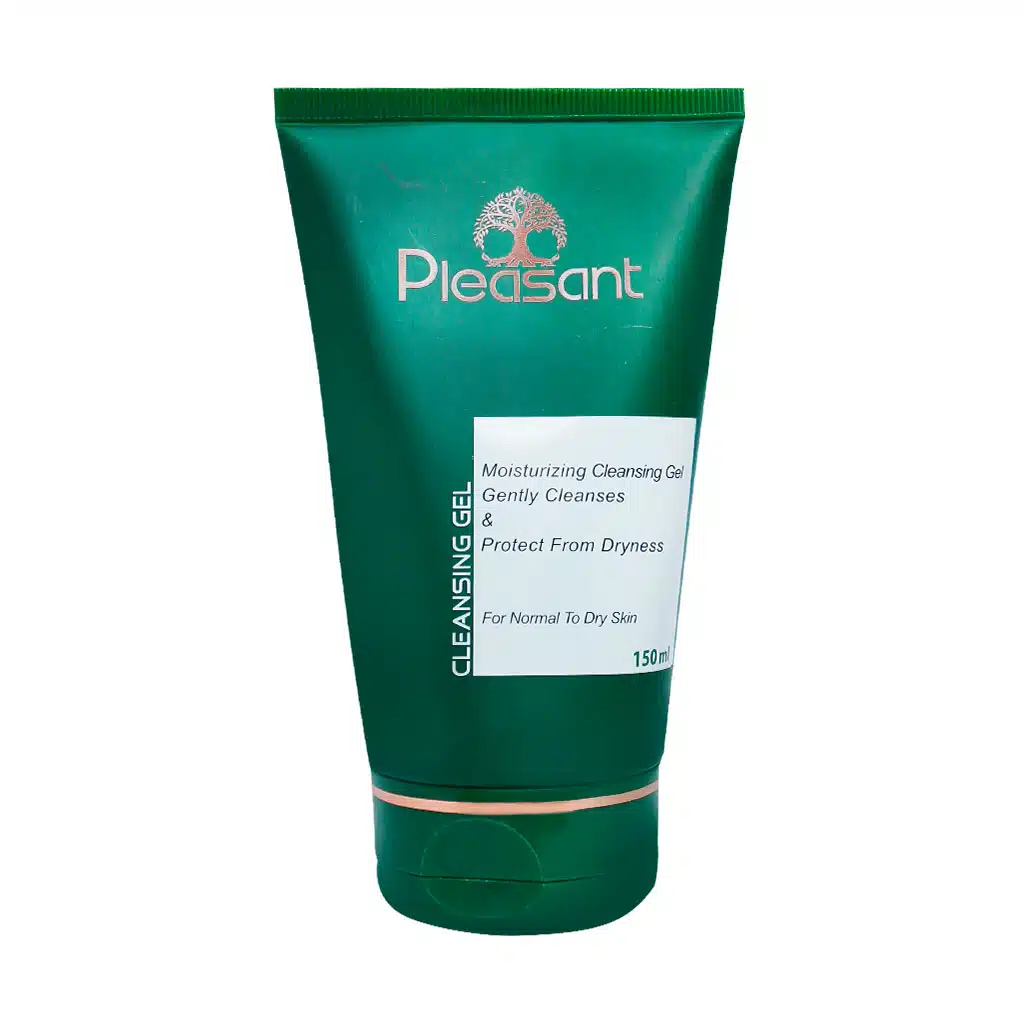 Pleasant-Cleansing-Gel-For-Normal-To-Dry-Skin-150-ml.jpg.webp ژل شستشو صورت مناسب پوست خشک پلزنت 150 میلی لیتر