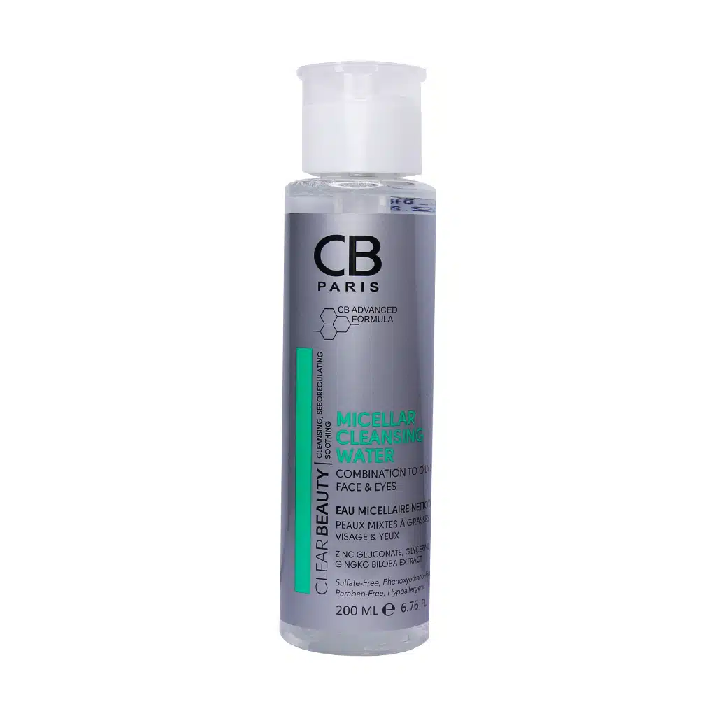 cb-paris-micellar-cleansing-water.jpg.webp محلول پاک کننده میسلار پوست مختلط تا چرب سی بی پاریس 200 میلی لیتر