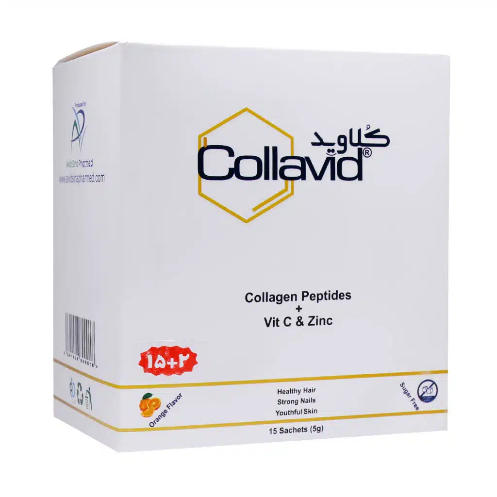 Avid-Sina-Pharmed-Collavid-sachet.jpg.webp ساشه کلاوید آوید سینا فارمد 15 عدد