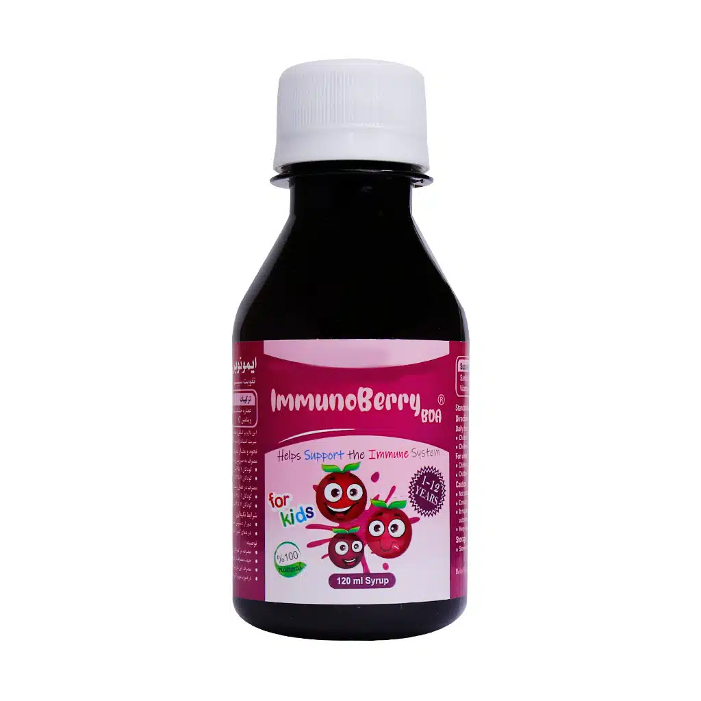 behtadaru-Immunoberry-Bda-Immune-System-For-Kids-2.jpg.webp شربت ایمونوبری بی دی آ بهتا دارو 120 میلی لیتر