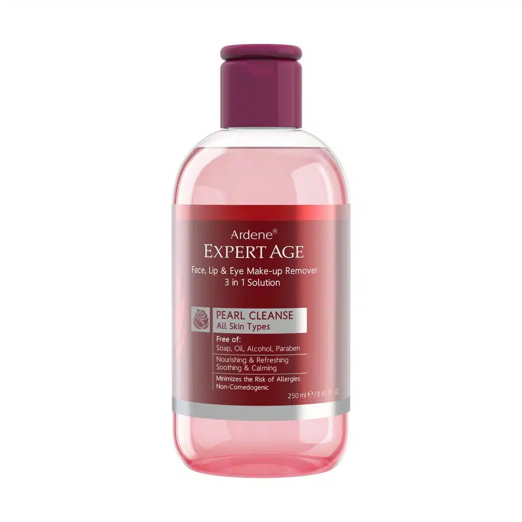 Ardene-Expert-AGE-Face-Lip-Eye-Makeup-Remover-Solution.jpg.webp مایع پاک کننده آرایش چشم لب و صورت اکسپرتیج آردن 250 میلی لیتر