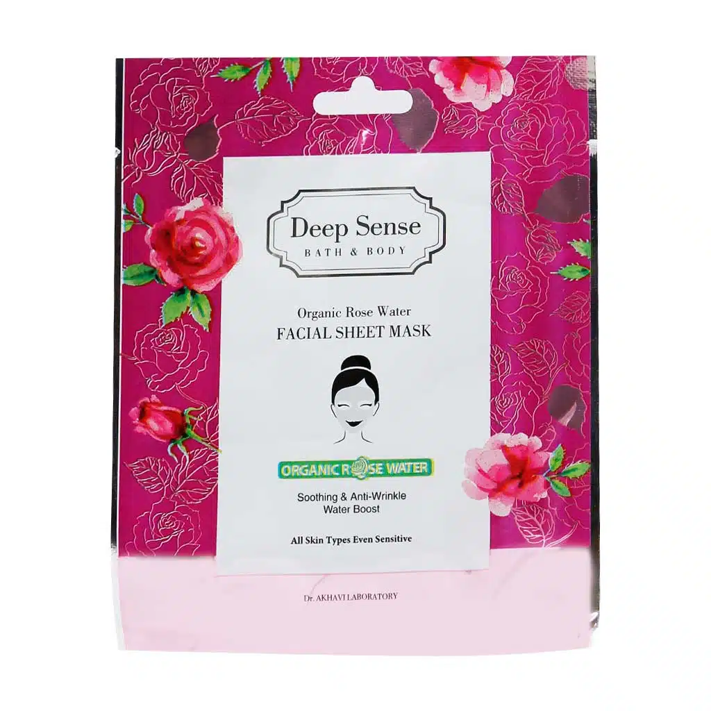 Seagull-Deep-Sense-Organic-Rose-Water-Facial-Sheet-Mask-25ml.jpg.webp ماسک صورت نقابی گلاب دیپ سنس سی گل مناسب انواع پوست 25 میلی لیتر