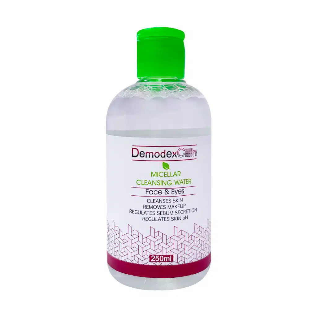 Demodexcillin-Micellar-Cleansing-Water-For-Oily-and-mixed-skin.jpg.webp محلول پاک کننده آرایش پوست چرب و مختلط دمودکسیلین 250 میلی لیتر