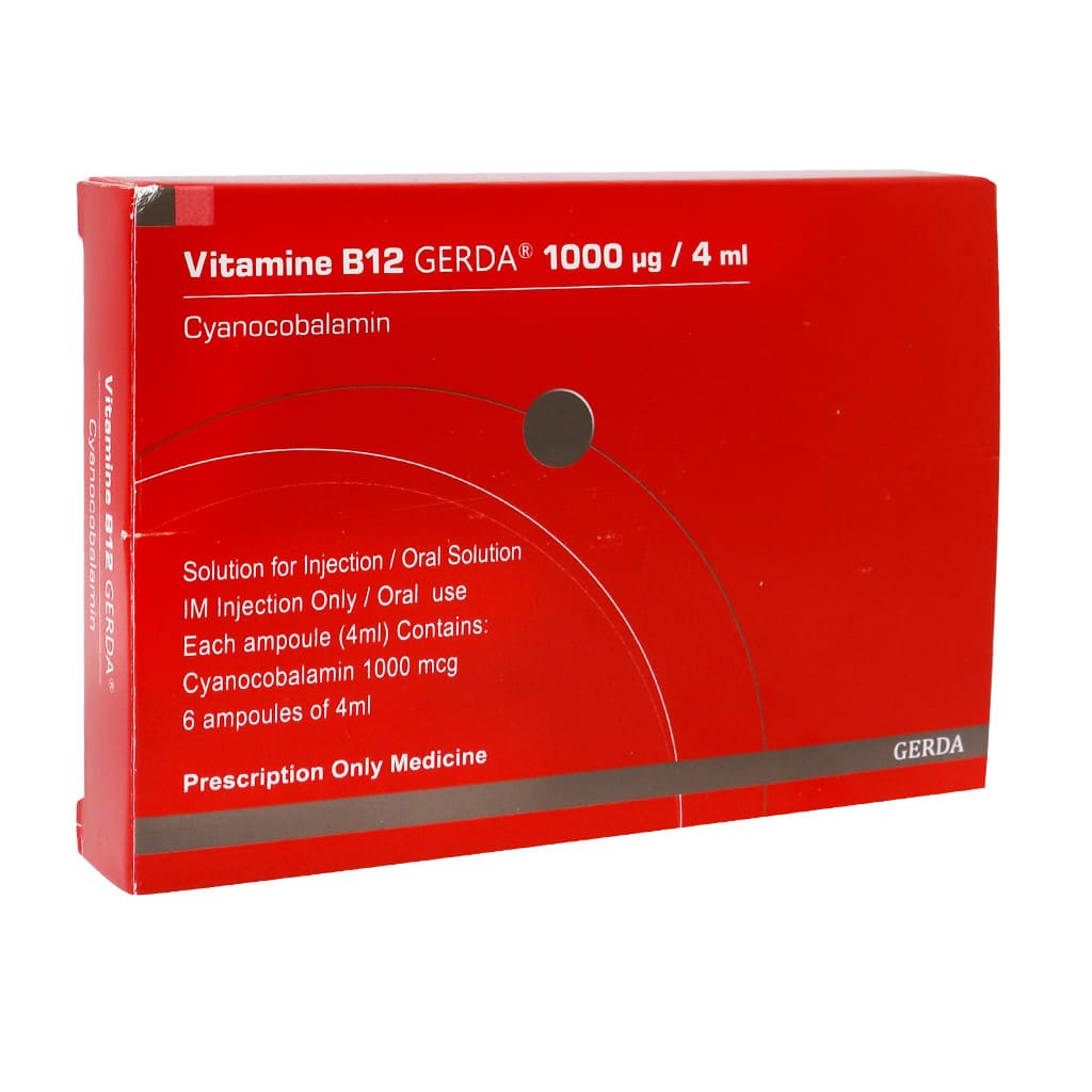 ویال محلول خوراکی ویتامین B12 گردا 100 ویال محلول خوراکی ویتامین B12 گردا 1000 میکروگرم پارس بهروزان جم