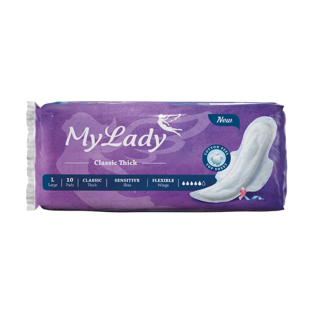 My-Lady-Classic-Thick-Size-Large-۱۰-Pads قیمت نوار بهداشتی کلاسیک ضخیم بالدار مای لیدی سایز بزرگ