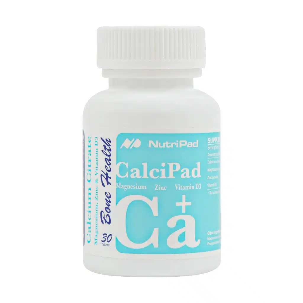 Nutri-Pad-Ca-Vit-D3-Mangnesium-Zinc-30-Tab.jpg.webp قرص کلسیم سیترات ویتامین D منیزیم و روی نوتری پاد 30 عدد