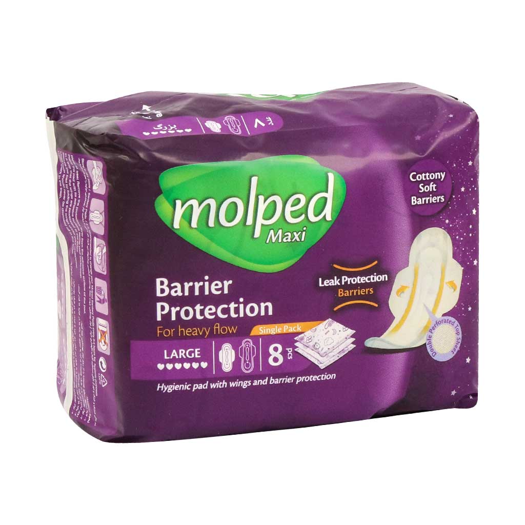 نوار بهداشتی بالدار نیمه ضخیم ویژه نوار بهداشتی بالدار نیمه ضخیم ویژه مشبک مولپد سایز بزرگ