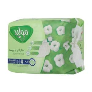 نوار بهداشتی بالدار نیمه ضخیم مشبک مولپد مدل Maxi سایز خیلی بزرگ