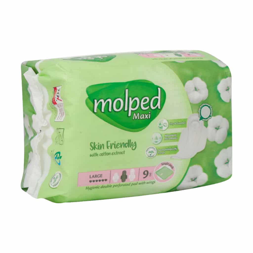 نوار بهداشتی بالدار نیمه ضخیم مشبک نوار بهداشتی بالدار نیمه ضخیم مشبک مولپد مدل Maxi سایز بزرگ