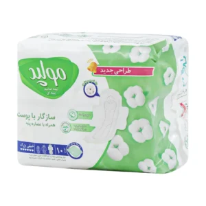 نوار بهداشتی بالدار نیمه ضخیم پنبه ای مولپد سایز خیلی بزرگ