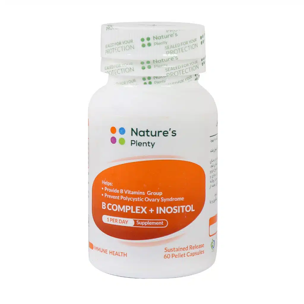 Natures-Plenty-B-Complex-And-Inositol-60-Pellet-Capsules.jpg.webp کپسول ب کمپلکس و اینوزیتول نیچرز پلنتی 60 عدد