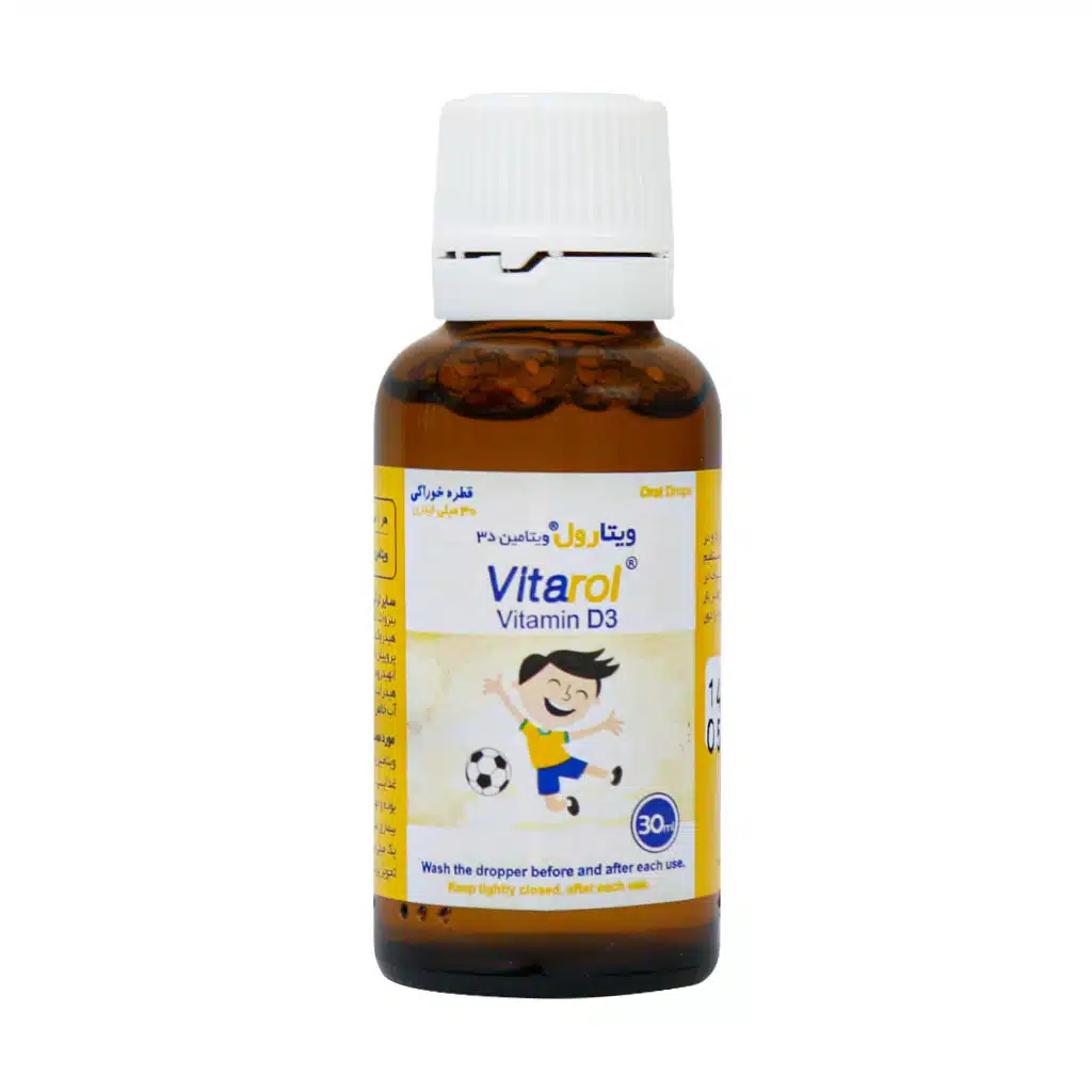 Kharazmi-Vitarol-Vitamin-D3-Oral-Drops-30-ml.jpg.webp قطره ویتامین D3 ویتارول خوارزمی 30 میلی لیتر