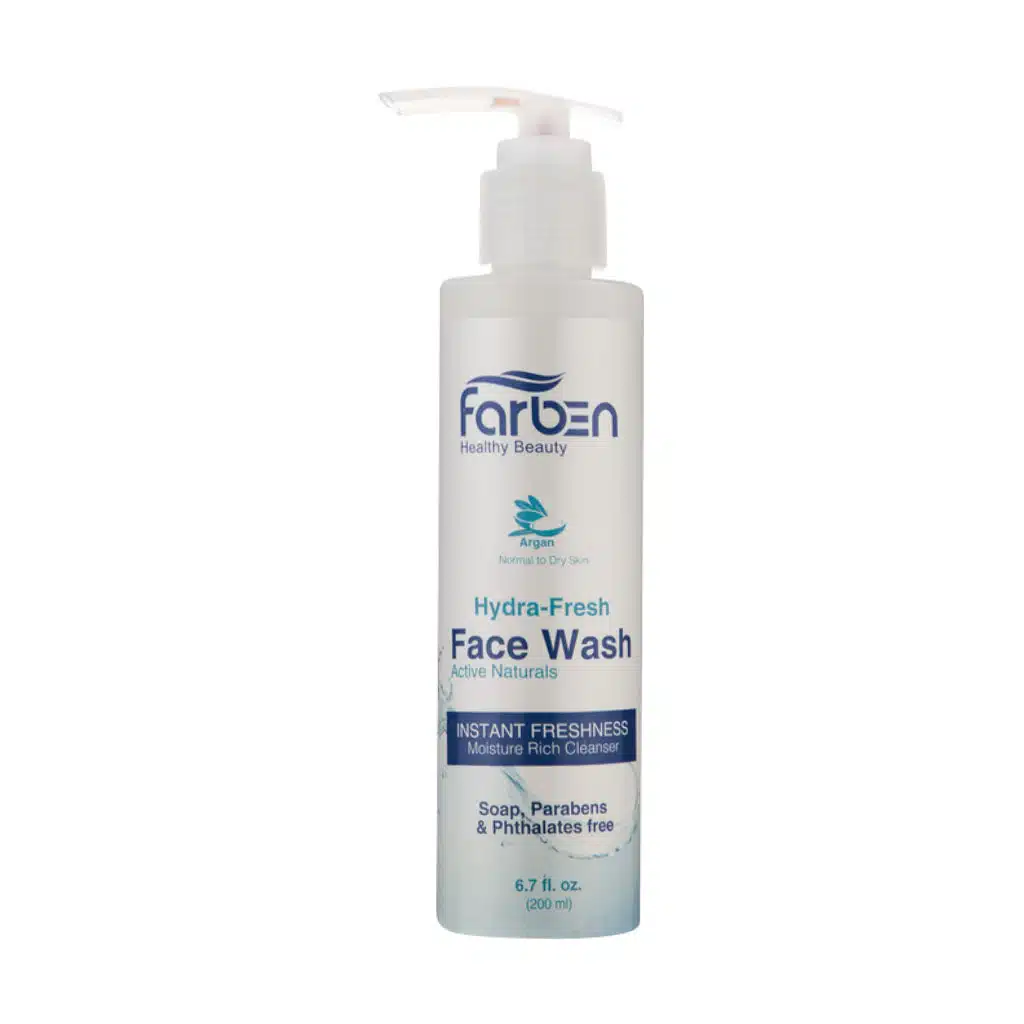 Farben-Face-Wash-For-Normal-To-Dry-Skin-200.jpg.webp ژل شستشوی صورت حاوی روغن آرگان فاربن مناسب پوست خشک و معمولی 200 میلی لیتر
