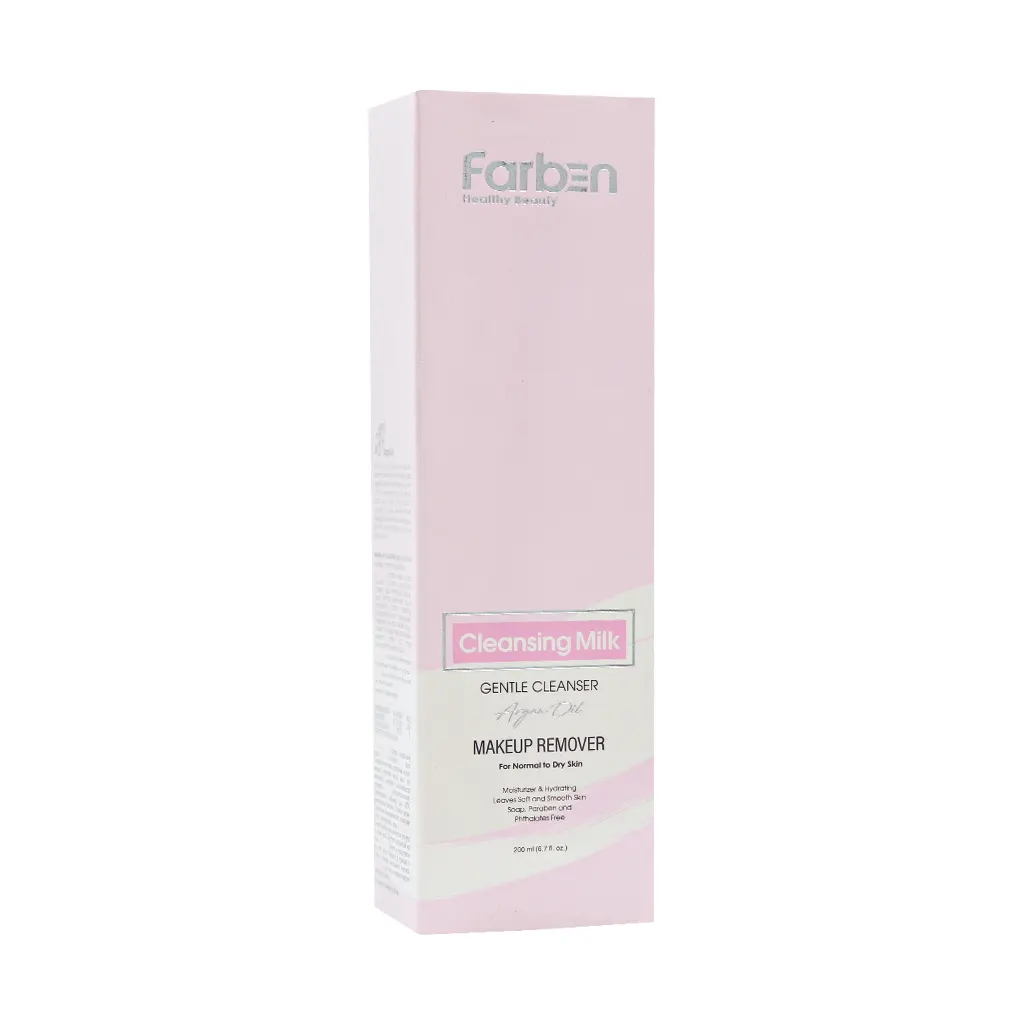 Farben Make Up Cleansing Milk For Dry And Sensitive Skin 200 قیمت شیر پاک کن حاوی روغن آرگان فاربن