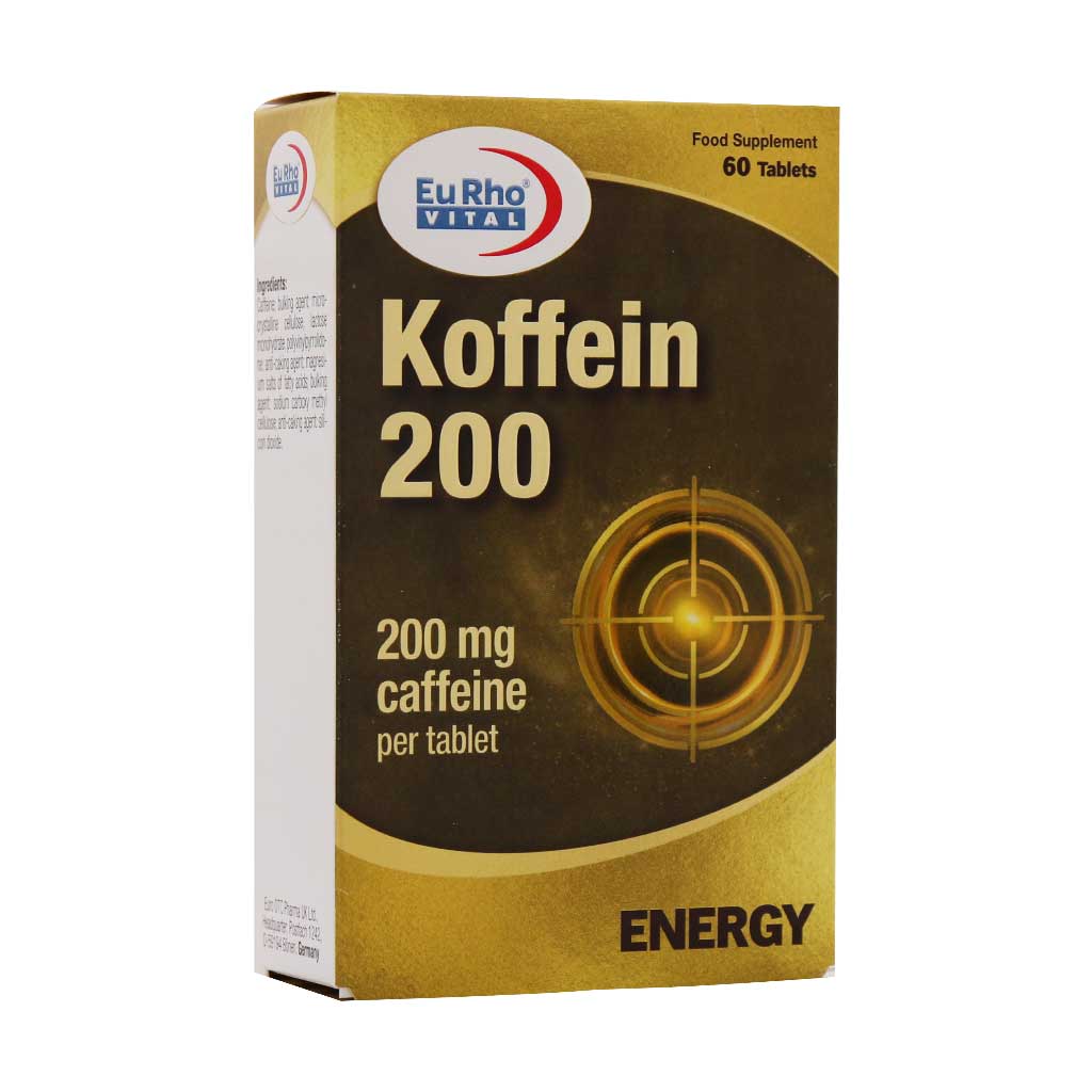 Eurho-Vital-Koffein-200-Mg-60-Tabs قرص کافئین 200 میلی گرم یوروویتال