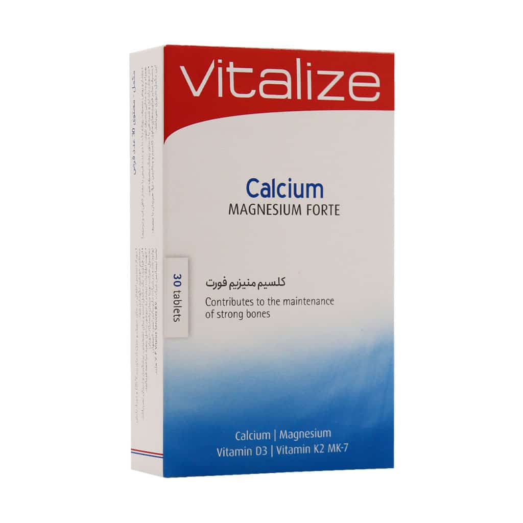 Vitalize-Calcium-Magnesium-Forte-30-Tabs قرص کلسیم منیزیم فورت ویتالایز