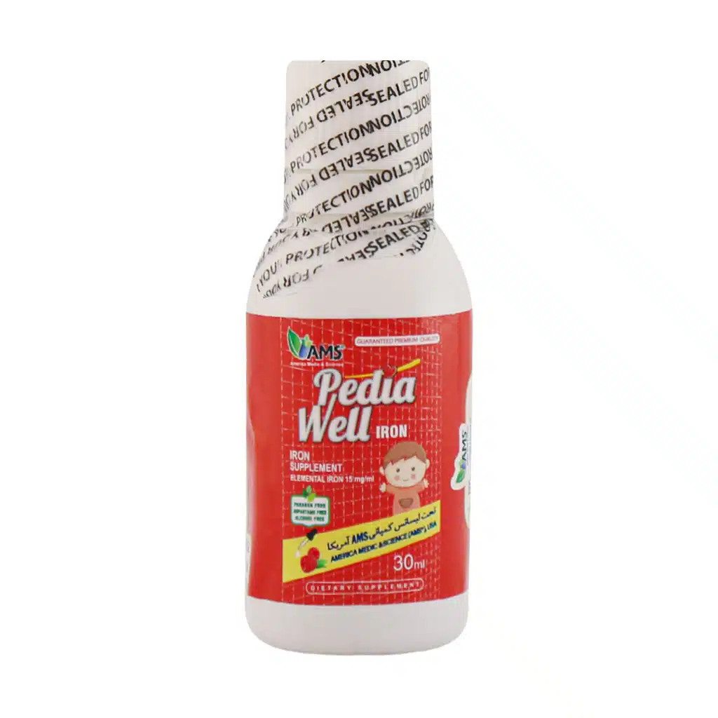 AMS-Pedia-Well-Iron-30-M.jpg.webp قطره خوراکی پدیاول آهن ای ام اس 30 میلی لیتر