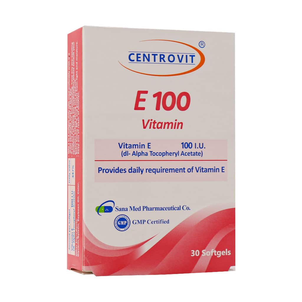 Centrovit-E-100-Vitamin-30-Softgel سافت ژل ویتامین ای 100 واحد سنتروویت