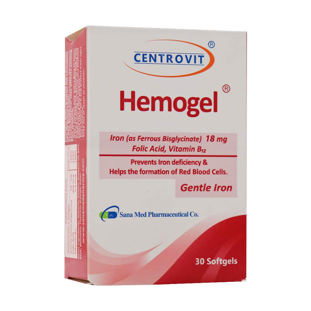 Centrovit-Hemogel-30-Softgel سافت ژل هموژل سنتروویت