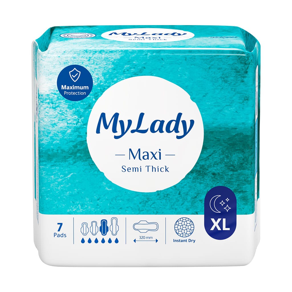 My-Lady-XL-Maxi-Semi-Thick-Pads-۷-Pcs قیمت نوار بهداشتی مشبک مکسی نیمه ضخیم شب مای لیدی