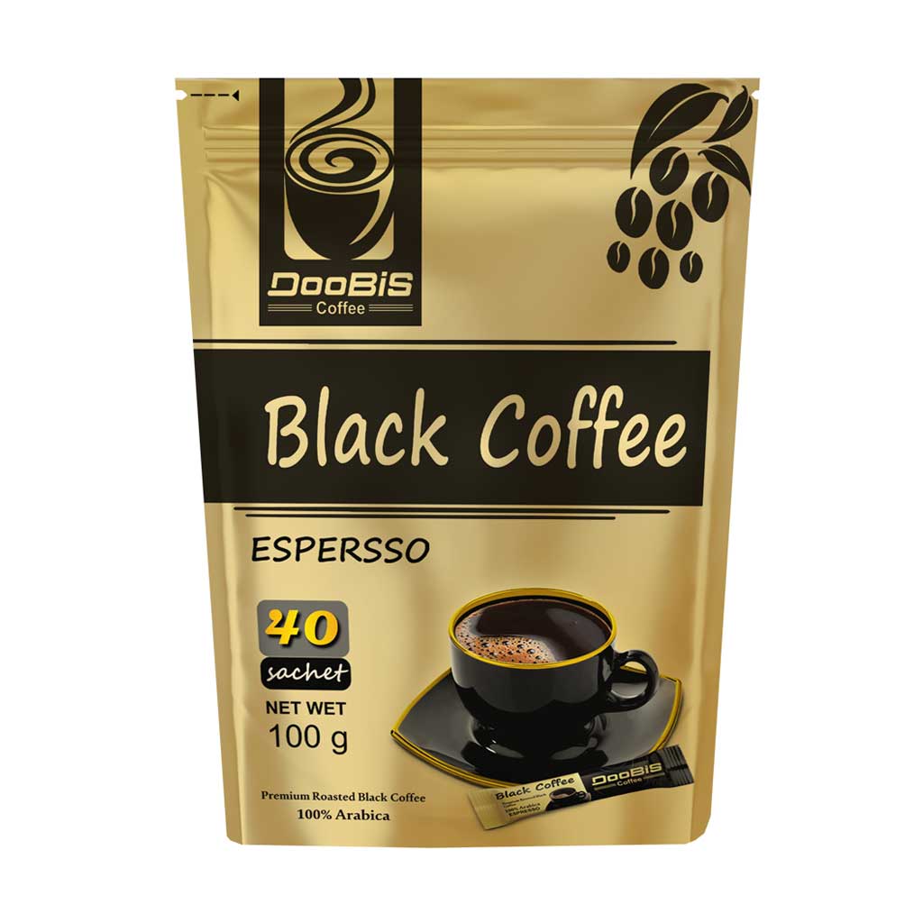 Doobis-Black-Coffee-Espersso-100-Arabica-40-Sachets ساشه بلک کافی اسپرسو صددرصد عربیکا دوبیس