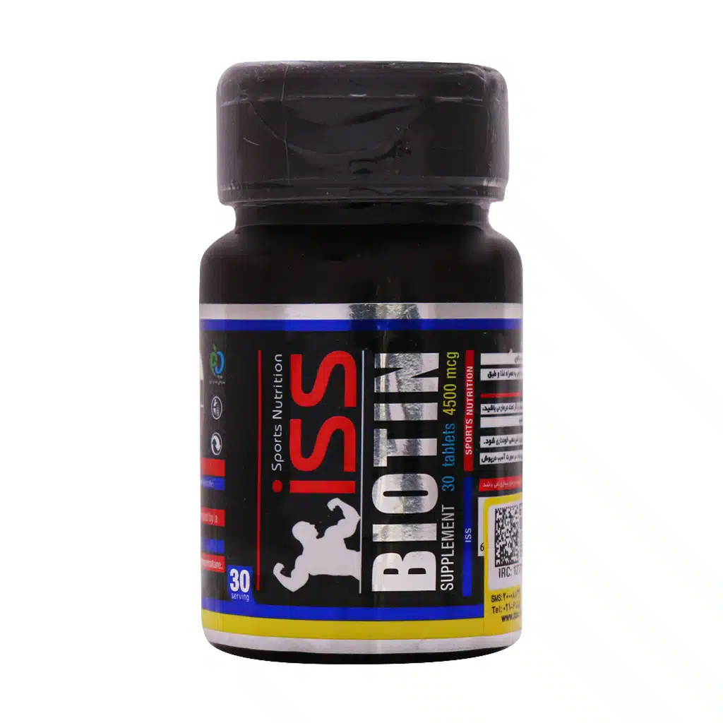 ISS-Biotin-4500-mcg-30-Tab.jpg.webp قرص بیوتین 4500 میکروگرم آی اس اس 30 عدد