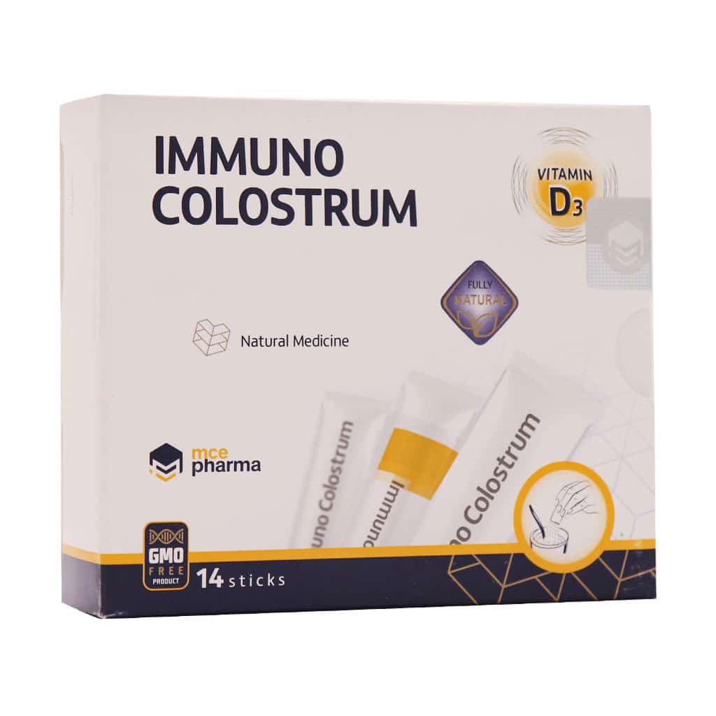 Mce-Pharma-Immuno-Colostrum-14-Sticks قیمت ایمونو کلستروم و ویتامین د3 ام سی ای فارما