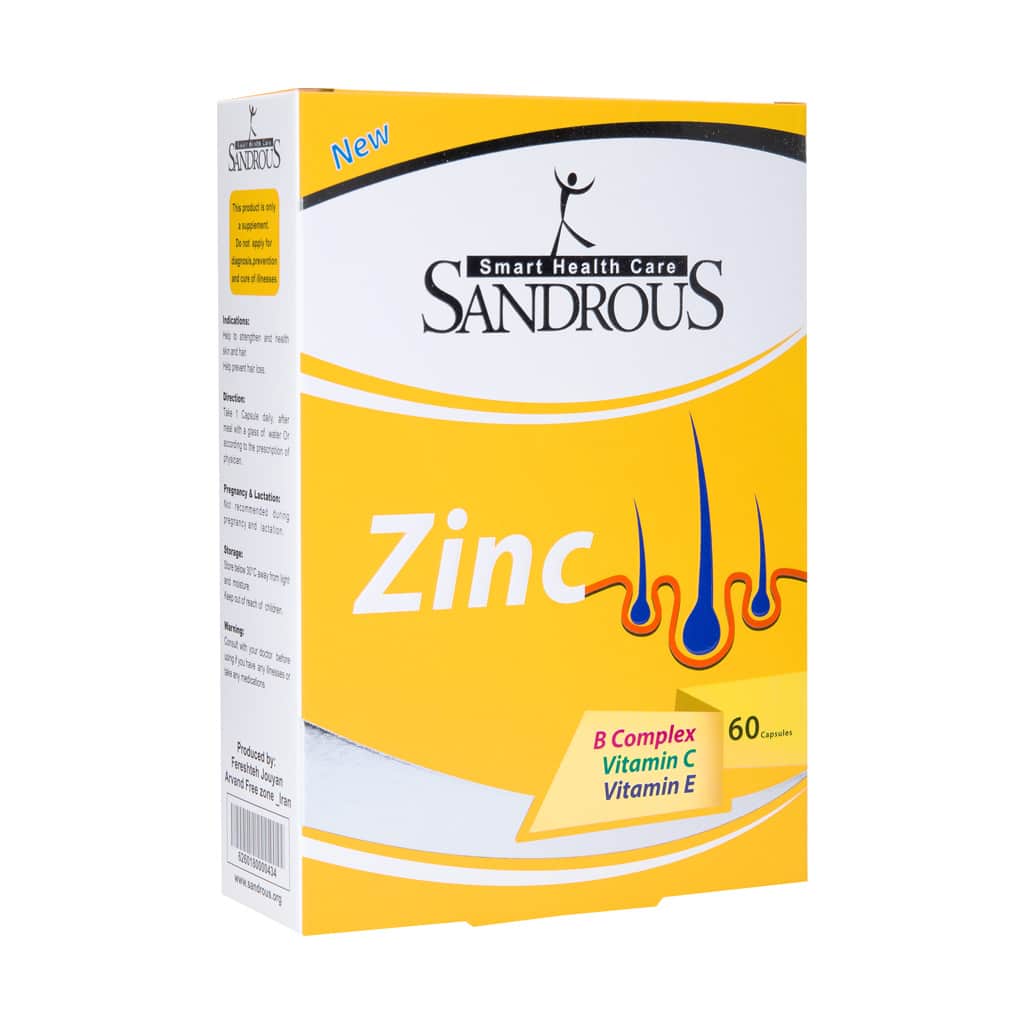Sandrous-Zinc-Plus-60-Caps قیمت کپسول زینک پلاس سندروس