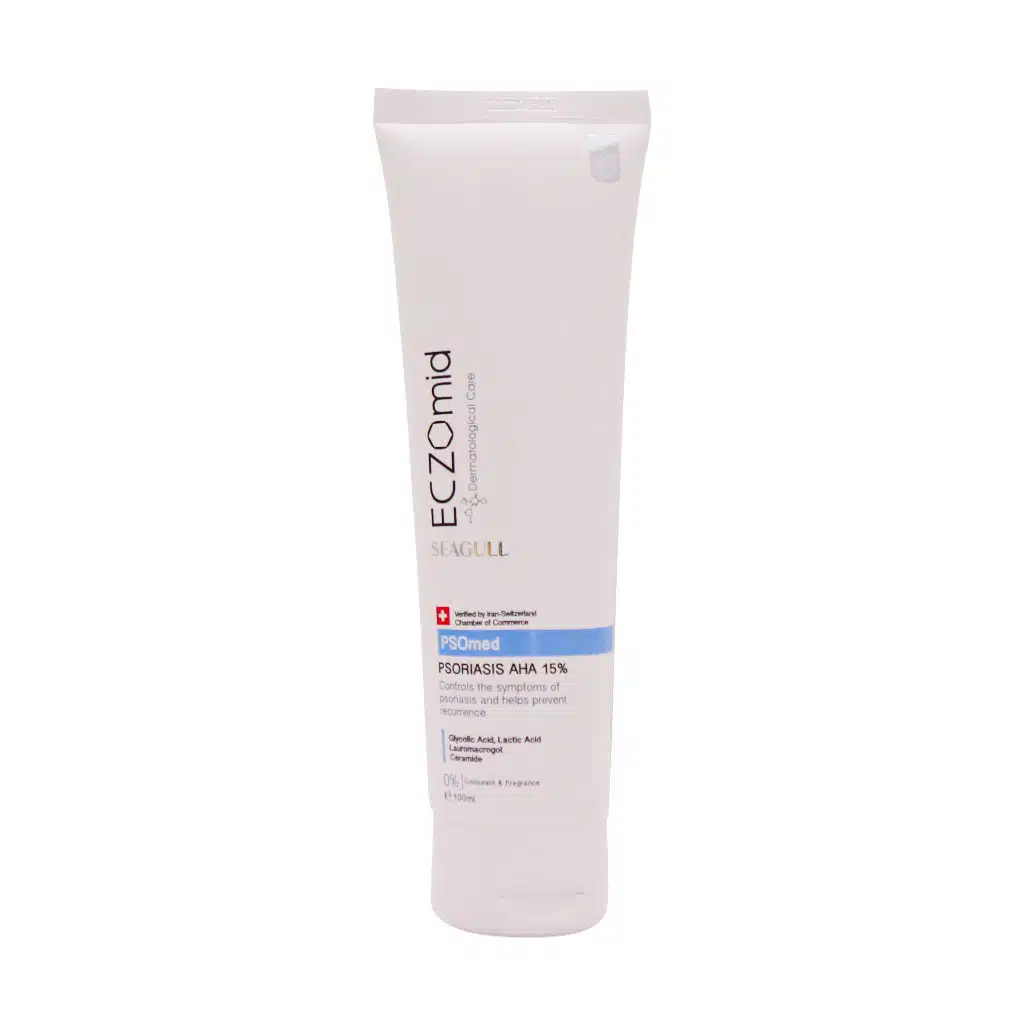 Seagull-Eczomid-Psoriasis-AHA-15-Lucion-100-Ml.jpg.webp لوسیون مناسب پوست دارای خشکی حاوی AHA 15 درصد اگزومید سی گل 100 میلی لیتر
