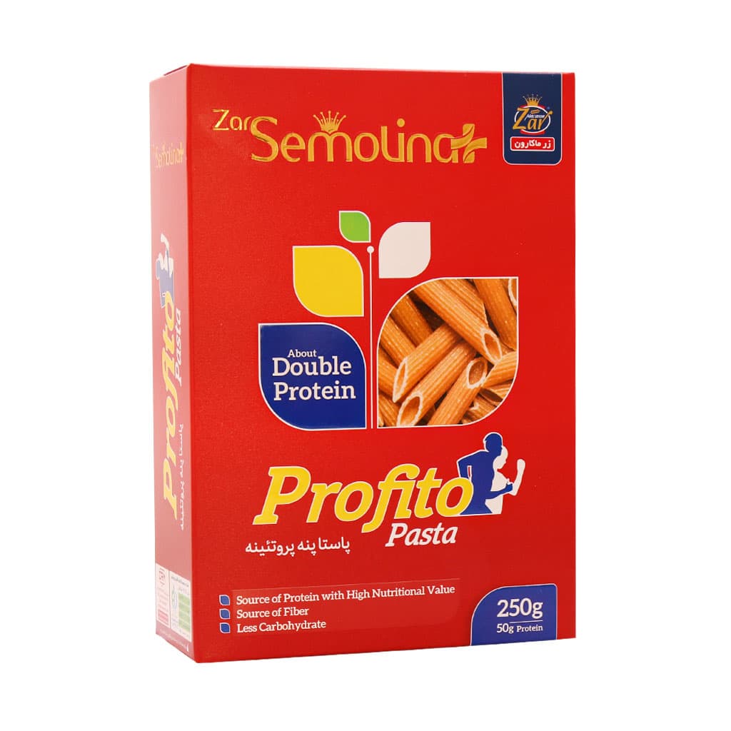 Zar-Semolina-Profito-Pasta-250-g قیمت پاستا پنه پروتئینه پروفیتو سمولینا زر ماکارون
