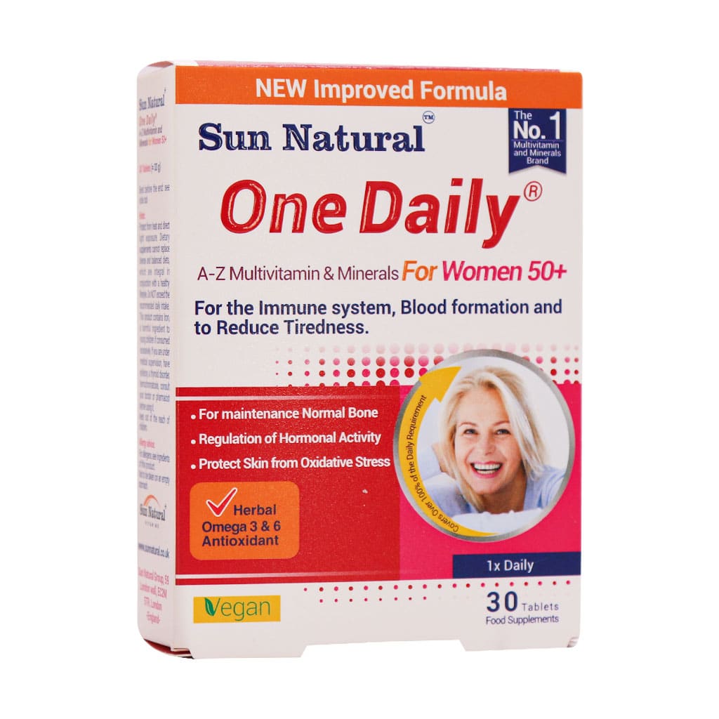 Sun-natural-One-Daily-Multi-Vitamin-For-Women-Up-50-Years-30-Tabs قیمت قرص مولتی ویتامین مینرال وان دیلی بانوان بالای 50 سال سان نچرال