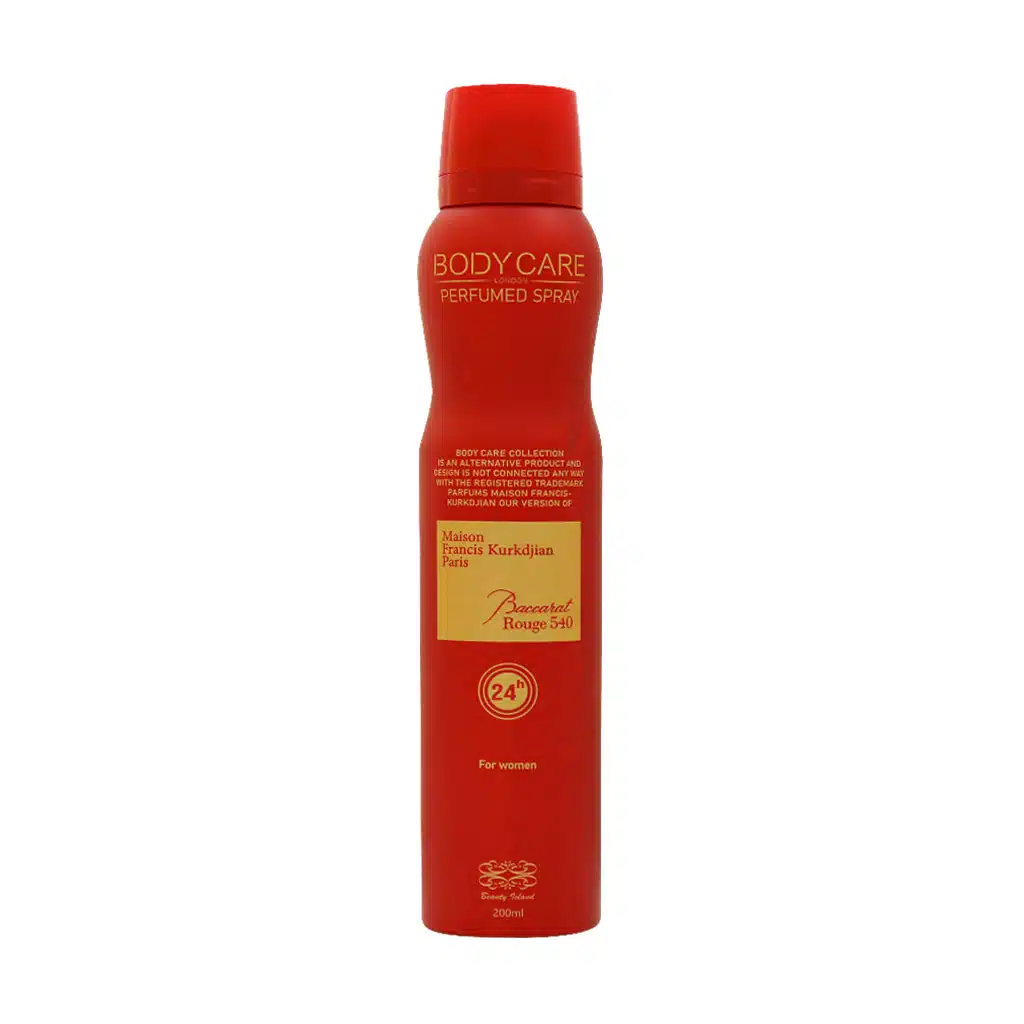Body-Care-Bacarat-Rouge-540-Body-Spray-For-Women-200.jpg.webp اسپری بدن زنانه باکارات رژ 540 بادی کر 200 میلی لیتر