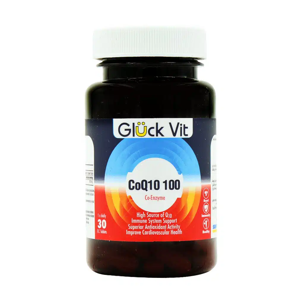 Gluck-Vit-CoQ10-100-Mg-30-FC-Tabs.jpg.webp قرص کوکیوتن 100 میلی گرم گلوک ویت 30 عدد