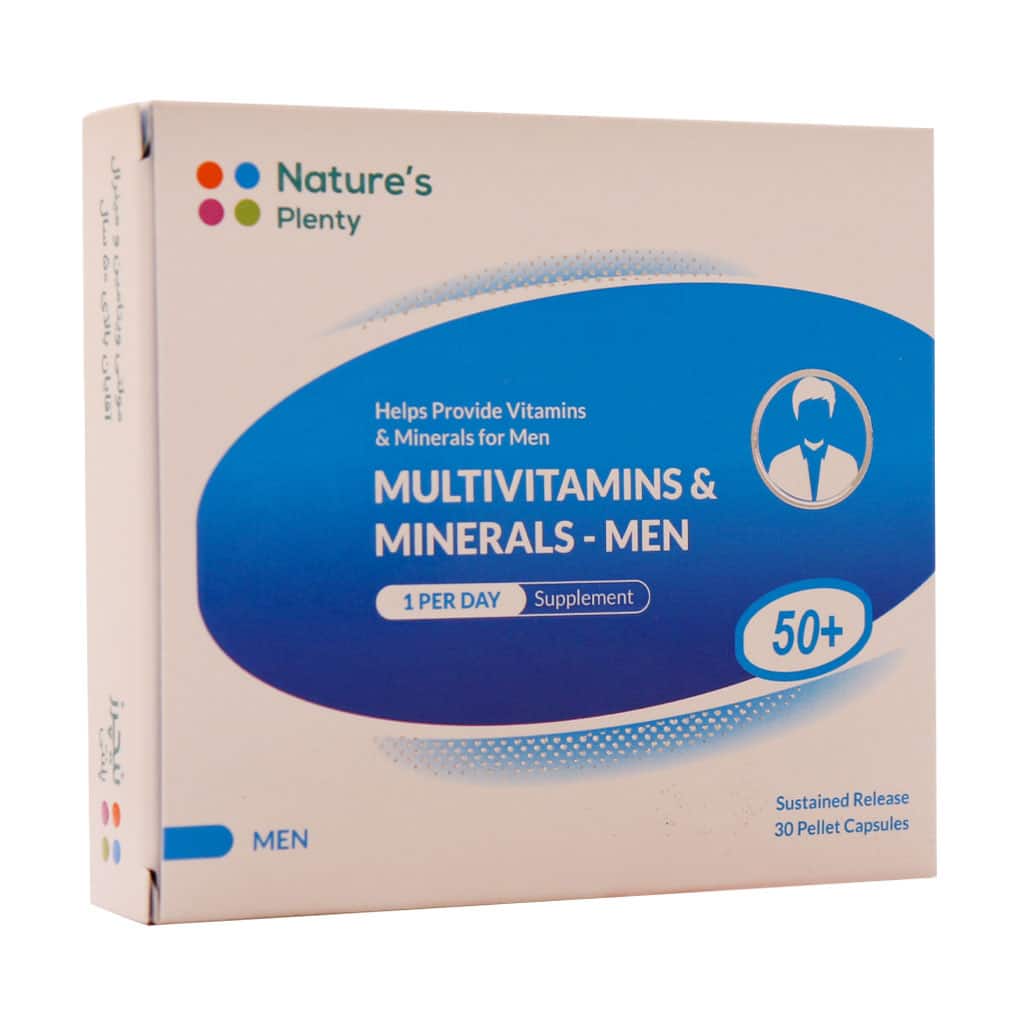 Natures-Plenty-Multivitamins-And-Minerals-Mens-Up-50-years-Caps قیمت کپسول مولتی ویتامین و مینرال آقایان بالای 50 سال نیچرز پلنتی