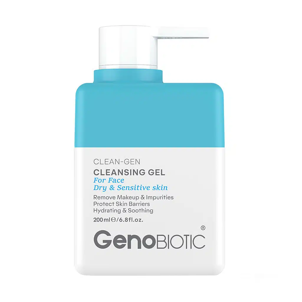 Genobiotic-Cleansing-Gel-For-Dry-And-Sensitive-Skin.jpg.webp ژل شستشوی صورت پوست خشک و حساس ژنوبایوتیک 200 میلی لیتر