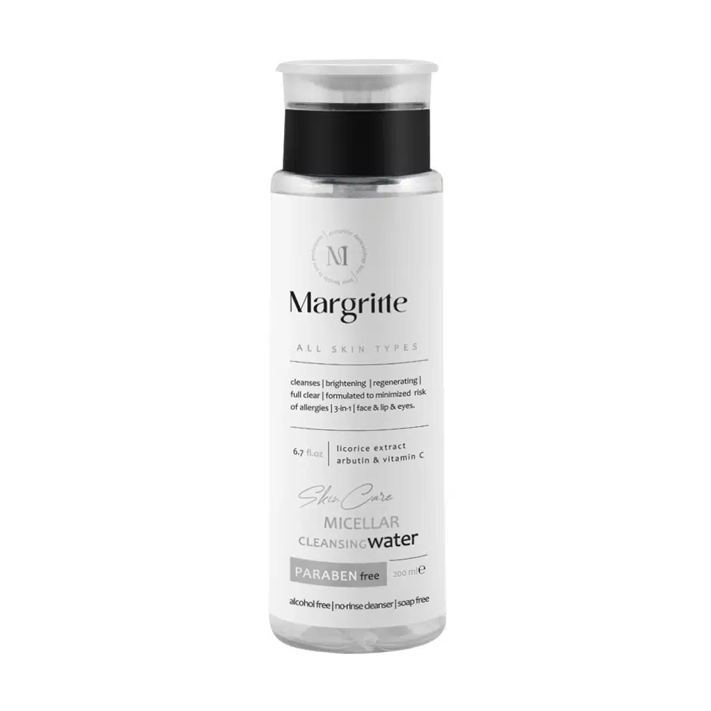 Margritte-Micellar-Water-For-All-Skin-Type-200.jpg.webp میسلار واتر 3 در 1 روشن کننده پوست مارگریت 200 میلی لیتر