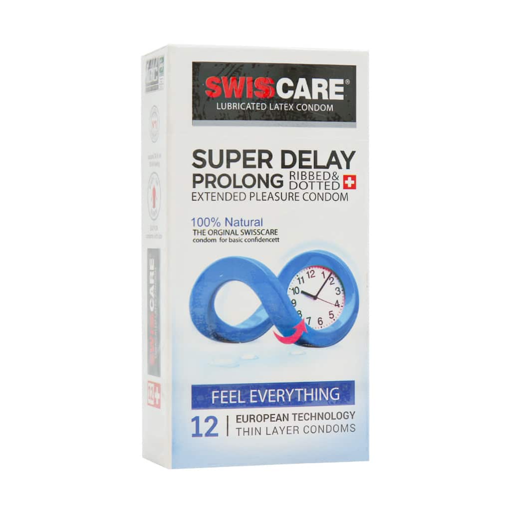 Swiss-Care-Super-Delay-Prolong-12-Condoms کاندوم فوق تاخیری سوئیس کر
