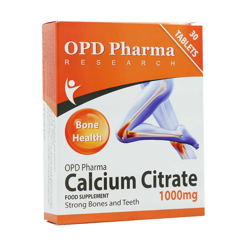 OPD-Pharma-Calcium-Citrate-1000-mg-30-Tablets قیمت قرص کلسیم سیترات 1000 میلی گرم او پی دی فارما