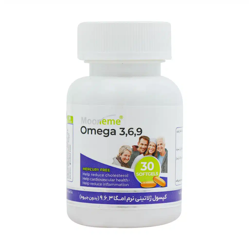 Exir-Afarin-Arya-Omega-3-6-9-30-Caps.jpg.webp سافت ژل امگا 3 6 9 مونم اکسیر آفرین آریا 30 عدد