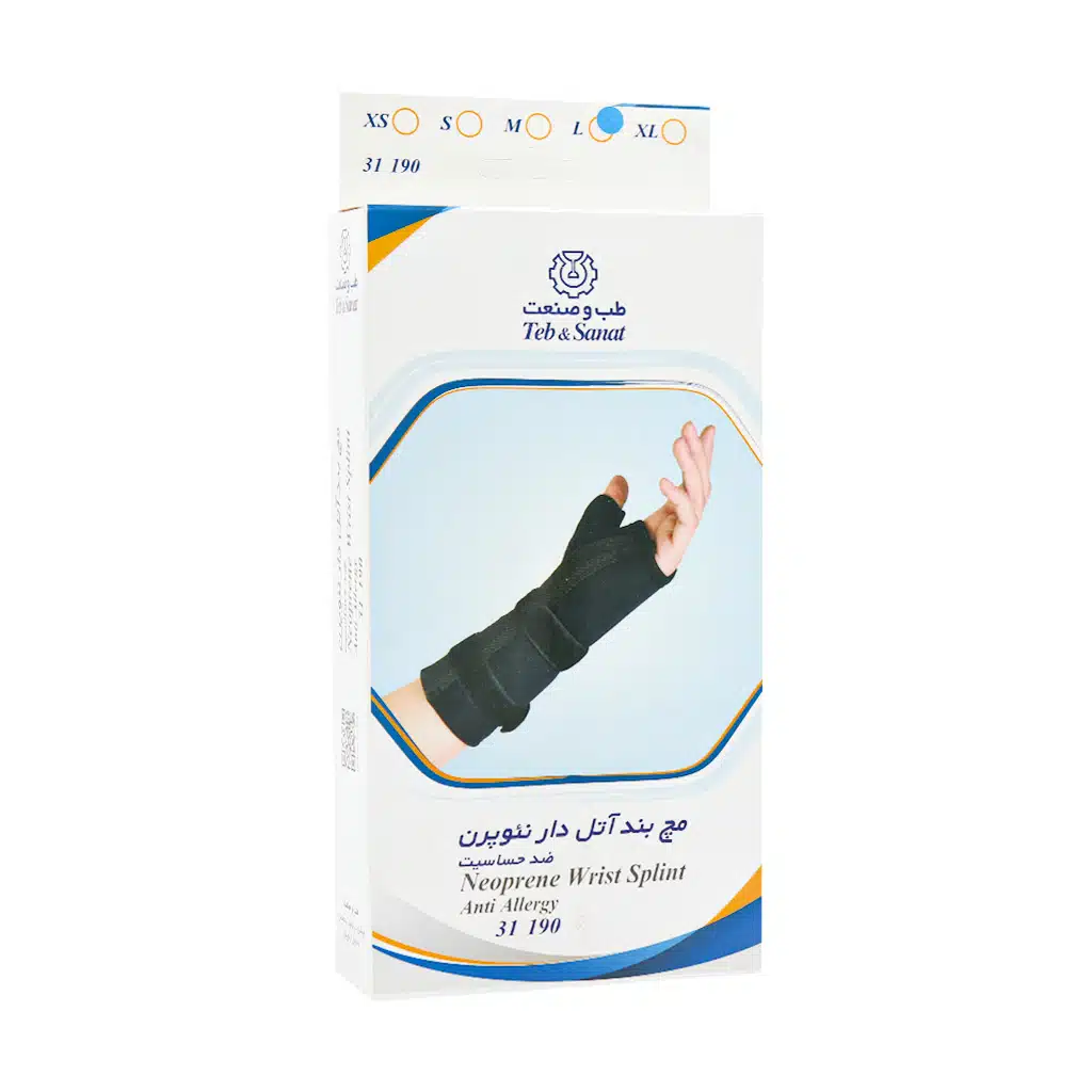 Teb-And-Sanat-Neoprene-Wrist-Splint-Code-31190-large.jpg.webp مچ بند آتل دار نئوپرن طب و صنعت کد 31190