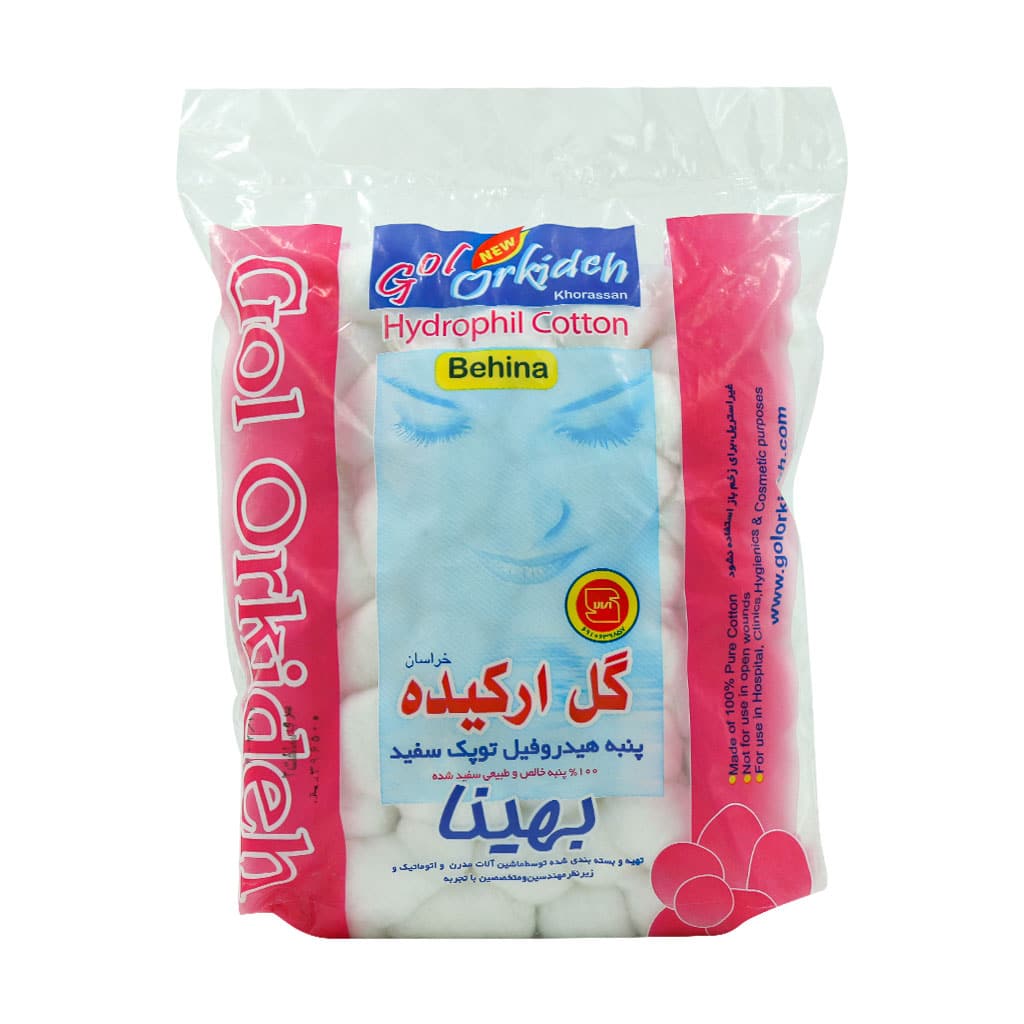 Gol-Orkideh-Hidrophil-Cotton-100-g قیمت پنبه توپک گل ارکیده خراسان