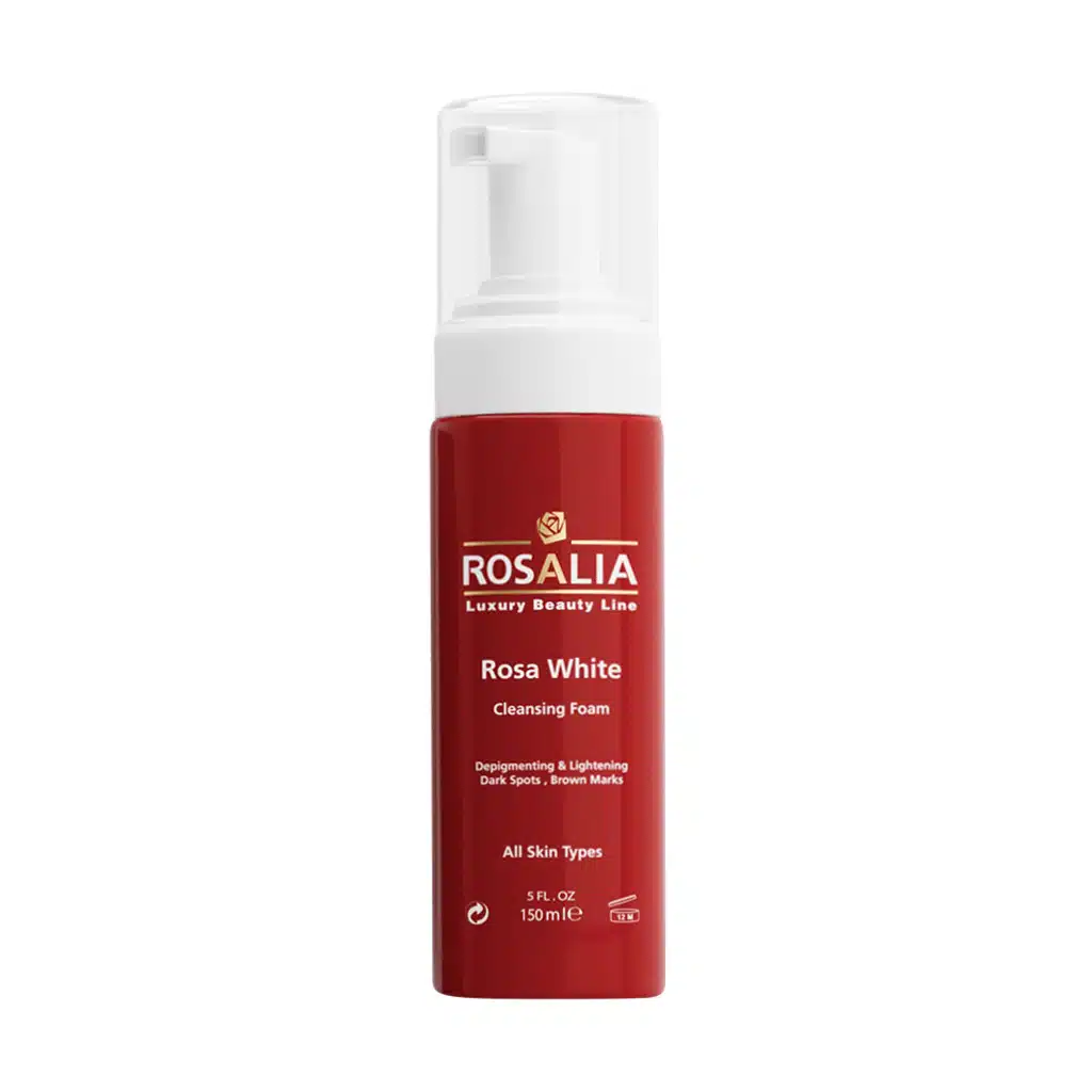 Rosalia-White-Cleansing-And-Lightening-Foam-150-ml.jpg.webp فوم پاک کننده و روشن کننده رزا وایت رزالیا 150 میلی لیتر