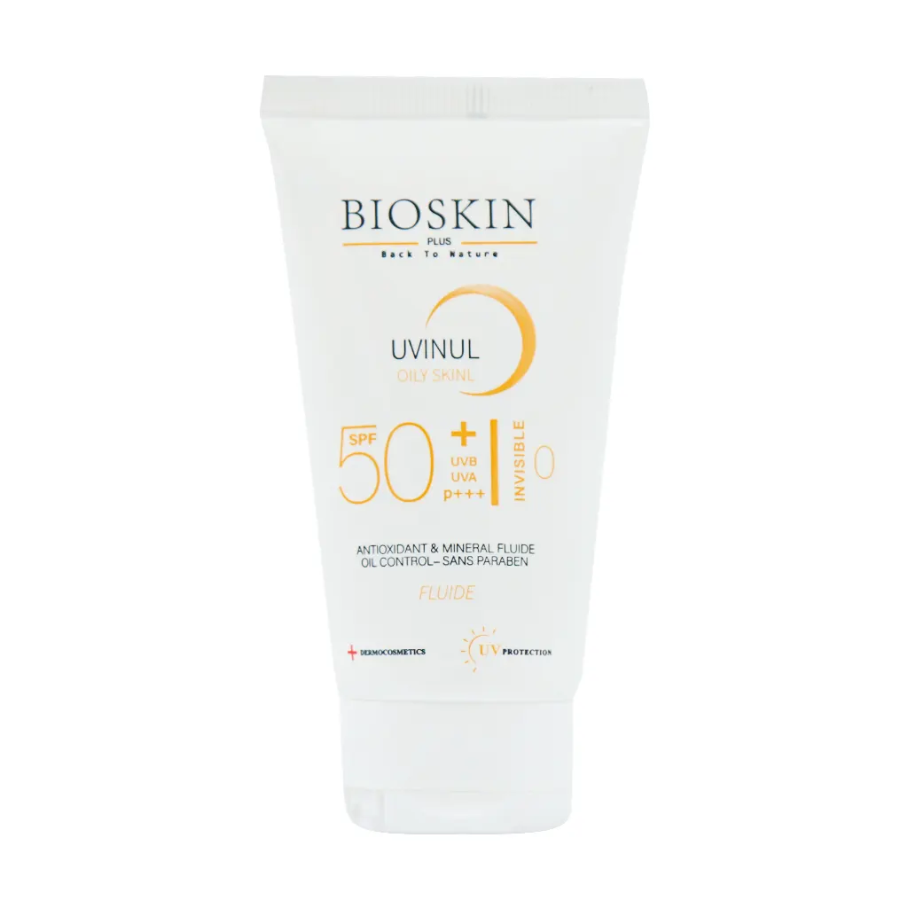 Bio Skin Plus SPF50 Sunscreen Fluid For Oily Skin 40 ml قیمت فلوئید ضد آفتاب SPF50 پوست چرب و مختلط بایو اسکین پلاس
