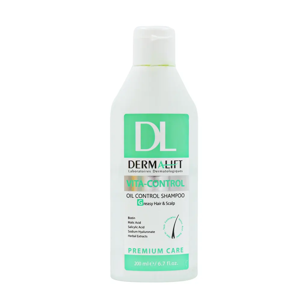 Derma lift Vita Control Hair Shampoo 200 ml قیمت شامپو کف سر و موی چرب ویتا کنترل درمالیفت